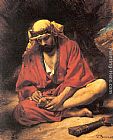 An Arab removing a thorn from his foot by Leon Bonnat